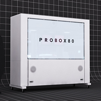 「PROBOX80」８０インチ映像投影リアプロジェクション移動式BOX